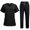 Black, variant on MLQIDK Scrub Sets for Woman Plus Size Nurse Uniforms Stretchy V-Neck Scrub Tops and Pants Scrub Set Medical Scrub Sets Med Couture Scrubs Royal Blue S