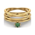 thumbnail image 2 of 3mm Round Emerald 925 Sterling Silver Gold Vermeil Twisted Valentines Day Gifts Ring, 2 of 4