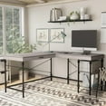 thumbnail image 4 of Furniture of America Diego L-shaped Wooden Desk in Antique Gray, 4 of 10