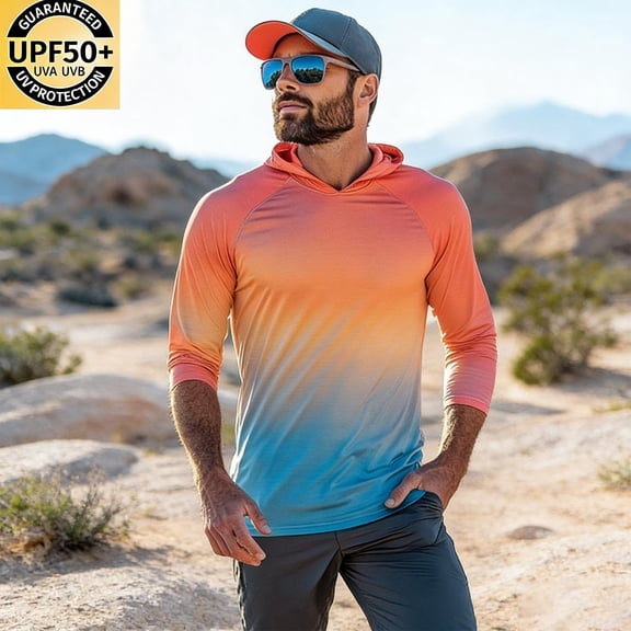 Yaoyar Fishing Shirts for Men Novelty Fish Graphic Long Sleeve Shirt UPF 50 UV Sun Protection SPF Tops for Workout Hiking