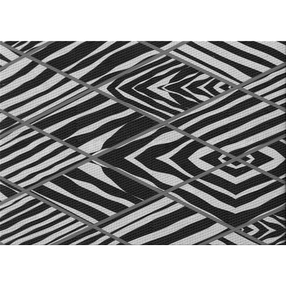 Ahgly Company Machine Washable Indoor Rectangle Transitional Charcoal Black Area Rugs, 7' x 9'