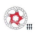 thumbnail image 1 of Freno de disco de bicicleta, diseño de hebilla flotante roja, suministros de bicicleta estables y confiables para entusiastas del ciclismo, 160MM, 1 of 10