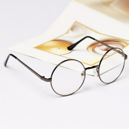Mens Womens Round Retro Clear Lens Nerd Frames Glasses Eyewear