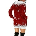 thumbnail image 3 of Fiaer Womens Sweatshirts Dress Christmas Hoodie Reindeer Printed Oversized Long Sleeve Trendy Comfort Tops with Pocket Red XL, 3 of 5