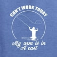 thumbnail image 3 of Wild Bobby, Can't Work Today My Arm Is In A Cast, Fishing, Unisex Crewneck Graphic Sweatshirt, Vintage Heather Blue, Medium, 3 of 5