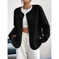 thumbnail image 6 of Womens Fleece Jacket Fall Winter Warm Long Sleeve Casual Loose Fit Comfy Fashion Outwear Cardigan Outfit Coat, 6 of 9