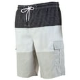 thumbnail image 1 of North 15 Men's Board Beach Swim Trunks Shorts with Cargo Pokcet-5111-Blk/Gry-5XL, 1 of 7