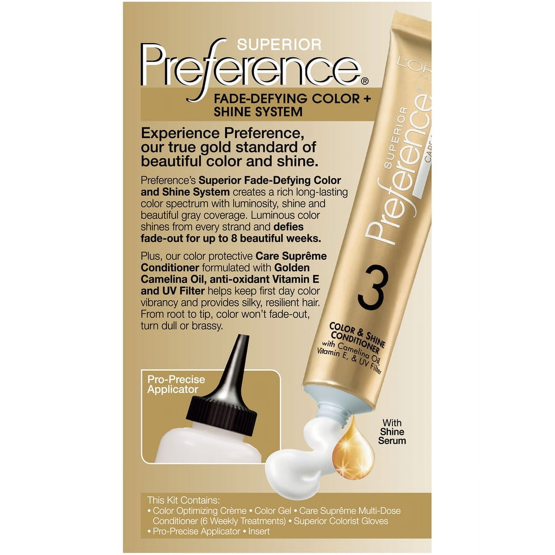 L'Oreal Paris Superior Preference Fade-Defying Shine Permanent Hair Color, 8RB Medium Rose Blonde, 1 Kit