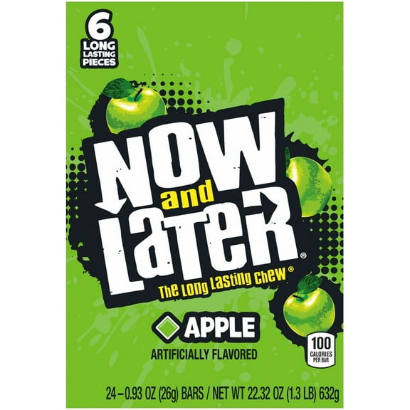 Now And Later Apple - 24 Pack .93 Pz