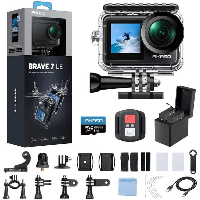 Cámara de acción AKASO Brave 7 LE 4K 30 fps 20 MP Resistente al agua 40 m