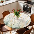 thumbnail image 2 of Watercolor Ombre Green Yellow Leaves Elastic Fitted Round Table Cover Plant Waterproof Outdoor Tablecloth for Holiday Party, Picnic, Patio & Dining Fits Tables Up to 55"-60", 2 of 8