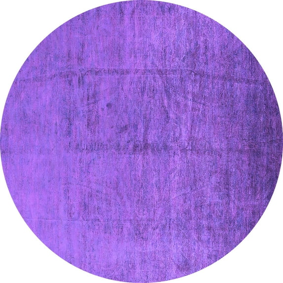 Ahgly Company Indoor Round Oriental Purple Industrial Area Rugs, 5' Round