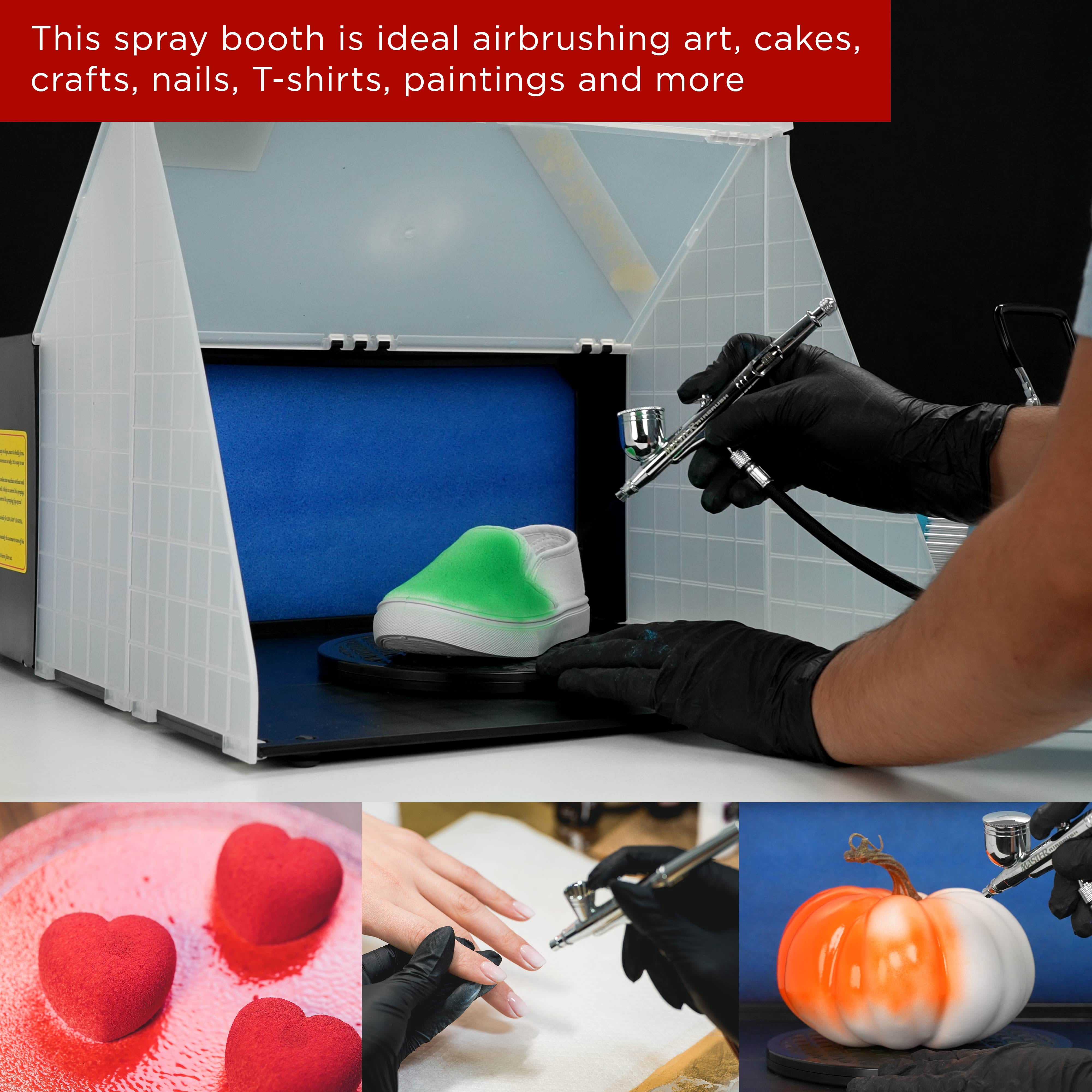 Portable Hobby Airbrush Paint Spray Booth Kit Odor Extractor Gun Toy Model Parts