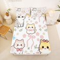 thumbnail image 5 of Homewish Kawaii Pet Cat Bed Sheets,Lovely Flowers Bowtie Full Size Sheets,White,4-Piece,1 Flat Sheet, 1 Fitted Sheet and 2 Pillowcases, 5 of 6