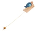 thumbnail image 3 of CIMAXIC Sonnette de Porte en Bois Pecker - Sonnette de Porte en Bois Fait Main avec Corde de Traction Carillon de Porte en Forme d'Oiseau Unique pour Entrée de Maison Décoration de Noël, 3 of 4