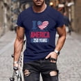 thumbnail image 2 of Mens Patriotic T Shirts 250 Year American Anniversary Shirt Usa Flag Print Round Neck Tops Muscle Short Sleeve Tees 4th of July Outfits, 2 of 5