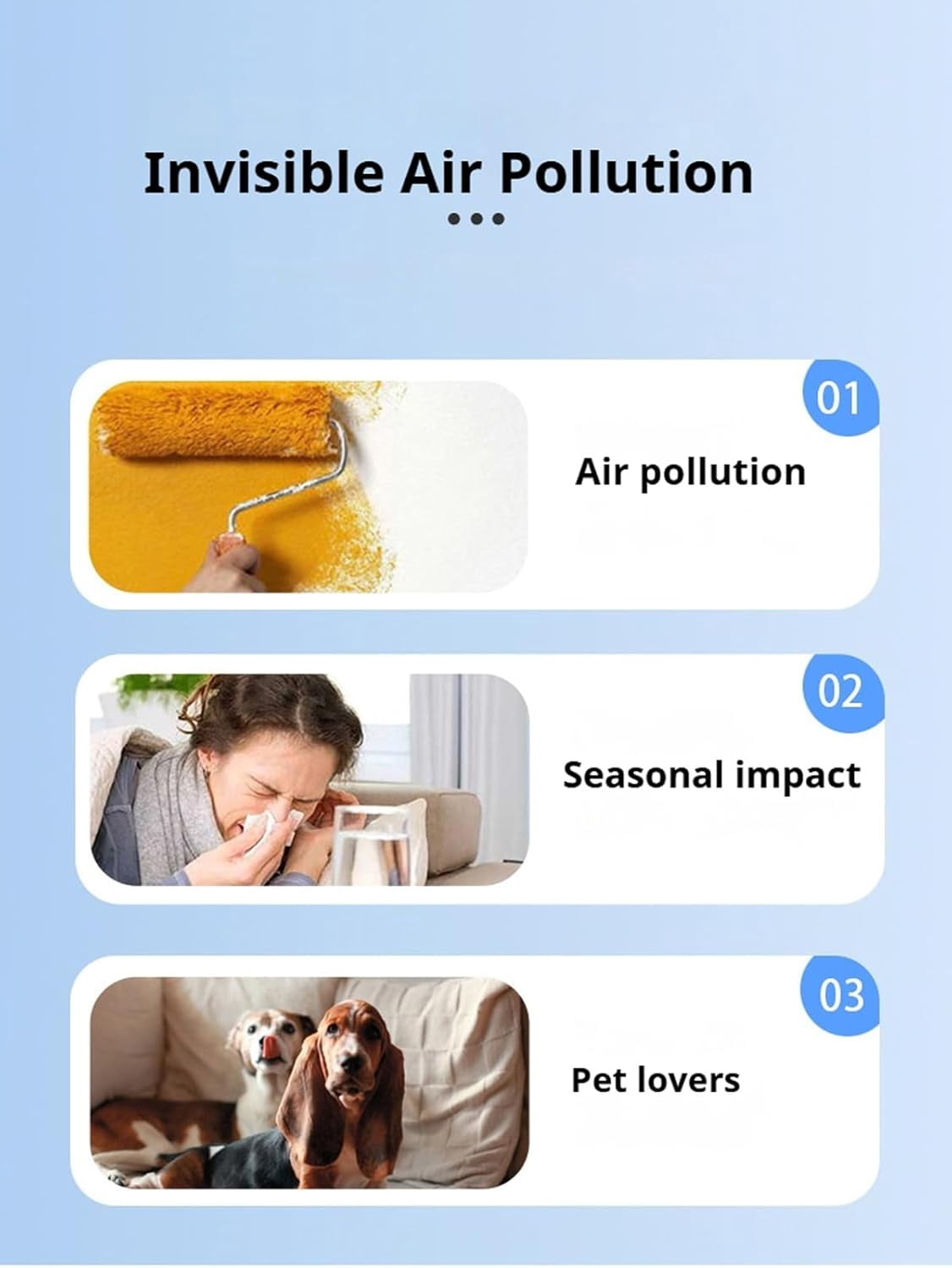 Clairu Revolutionary Air Purifier, Claru Ionic Air Purifier Plug In, Remove Smell and Pollutants, Ultra-Quiet, Suitable for Bedrooms, Toilets, Closets, Pet Room (3PCS)
