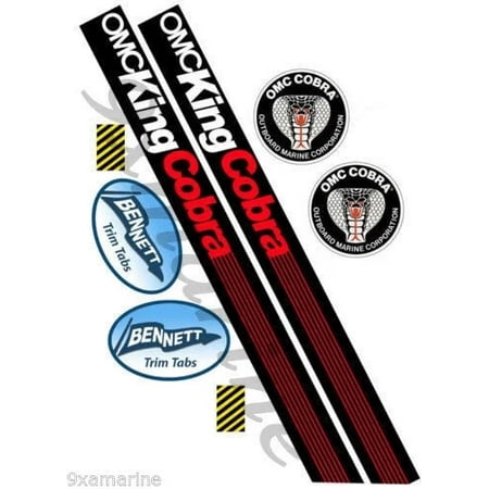 OMC King Cobra Remastered Stern Drive Vinyl Sticker Set. (not OEM)