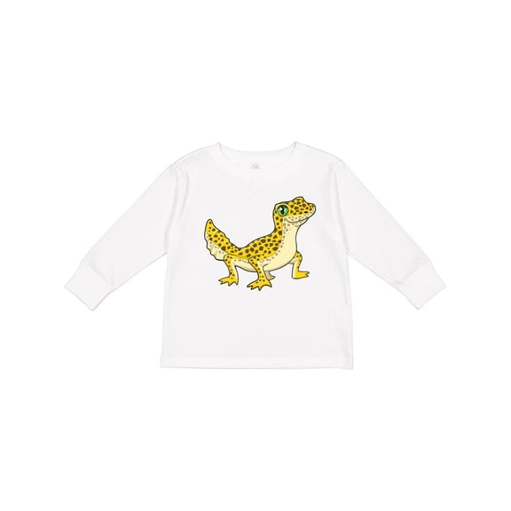 Inktastic Cute Leopard Gecko Boys or Girls Long Sleeve Toddler T-Shirt