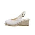 thumbnail image 5 of Penkiiy Womens Wedge Sandals Espadrilles Closed Toe Slingback Buckle Strap Comfortable Casual Summer Platforms 42 White, 5 of 9