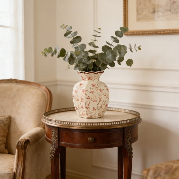 Bcylexb Rustic Ceramic Flower Vase Home Decor, Beautiful Decorative Pottery for Flowers Modern Farmhouse Decorative Vases for Table Living Room Home Decor
