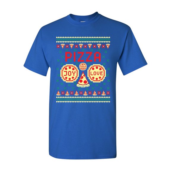 Pizza Joy Love Pepperoni Ugly Christmas Funny DT Adult T-Shirt Tee