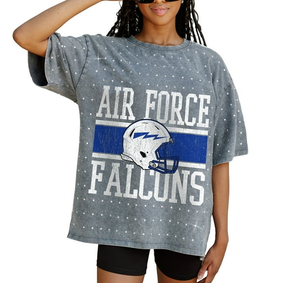 Women's Gameday Couture Gray Air Force Falcons On the Ball Oversized T-Shirt