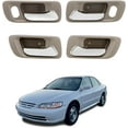 thumbnail image 1 of HUGFEGWE Inside Door Handle Set (4 PCS), Compatible with 1998-2002 Honda Accord, 1999-2004 Honda Odyssey | Front & Rear Left Driver & Right Passenger, Beige Bezel with Chrome Lever | OE#, 1 of 7