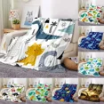 Cartoon Dinosaur Throw Blanket Soft Flannel Blanket for Chair Traveling