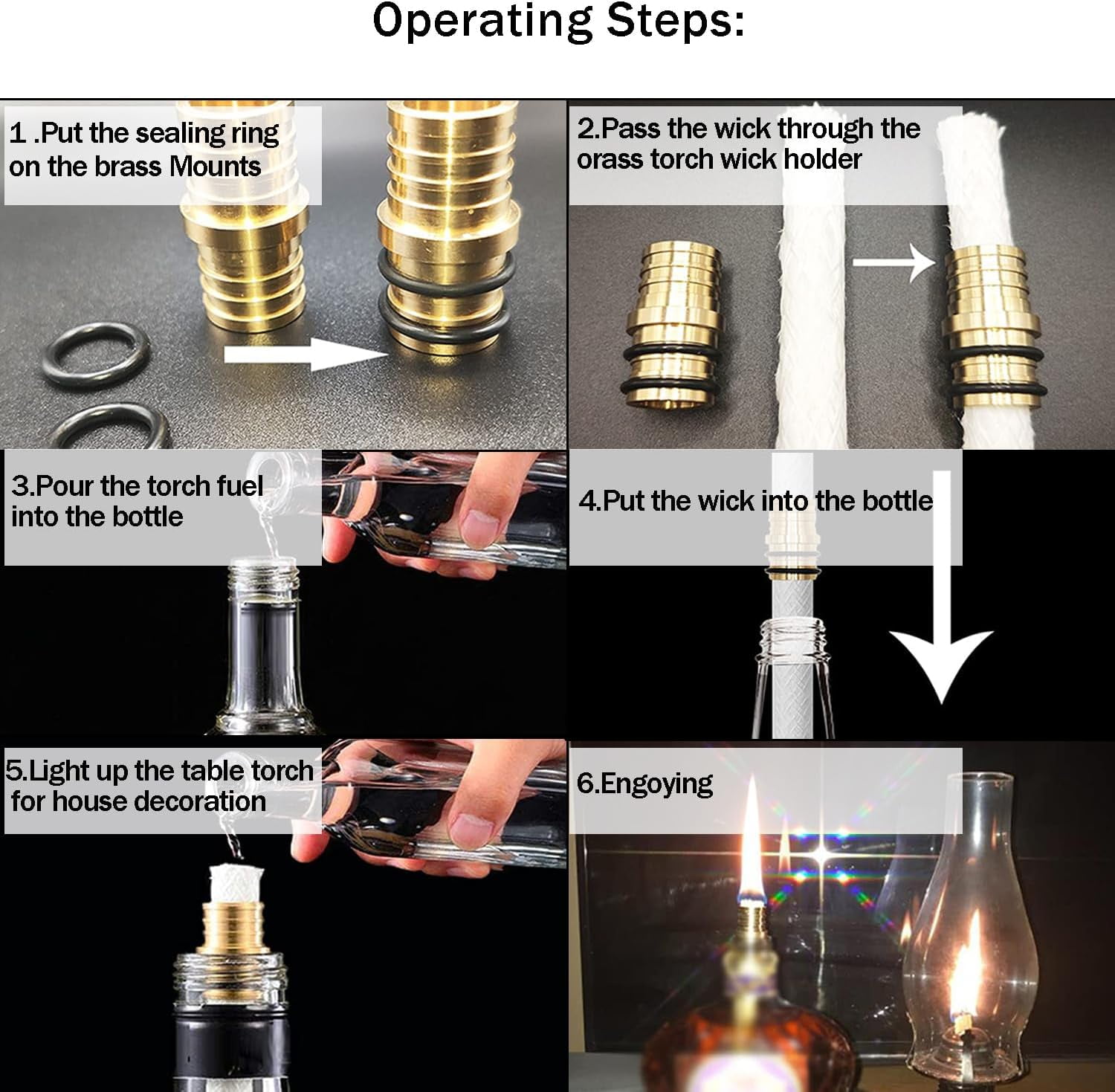 Torch Wicks Replacement,Long Life Fiberglass Candle Wine Bottle Wicks,Patio Citronella Torch Lights Oil Lamp Kit for Outdoor,DIY Indoor Lighting Decorate,0.5"X9.85",20 pcs
