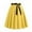 Yellow, variant on ShomPort Vintage Skirt for Women High Waist Lace Up Pleated Skirts Solid Color A-Line Midi Skirt