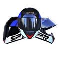 thumbnail image 4 of Casco de motocicleta completamente cubierto Casco integral para motocicleta scooter Cuatro estaciones Otoño e invierno Antivaho Gris Hombres y mujeres, 4 of 5