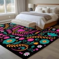 thumbnail image 4 of Large Area Rugs for Living Room Bedroom, Colorful Mexico 6'x9' Rug Washable Carpet Runner Indoor Outdoor, Modern Abstract Flowers Leaf Orange Pink Non Slip Floor Mats Rug for Kitchen, Playroom, 4 of 8