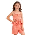 thumbnail image 2 of WRKEKC Girls Summer Outfits Plaid Gingham Colorful Sleeveless Halter Top and Matching Shorts Set for 0-6 Years, 2 of 8