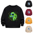 thumbnail image 4 of Odeerbi Kids Boys Girls Fleece Lined Crewneck Sweatshirts Glow in The Dark Winter Thermal Sweatshirt Children Luminous Print Sweatshirt Long Sleeve Tops Kids Clothes Yellow, 4 of 4