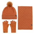 thumbnail image 1 of MIASHUI Winter Outdoor Warm Cold Protection Hat, Scarf, and Gloves Three-Piece Set, Plaid Pattern Knit Scarf for Women Orange, 1 of 9