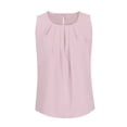thumbnail image 6 of AJTQTH Women Stylish Crewneck Ruched Sleeveless Tees Solid Color Tshirts Tops Loose Fit Comfy Lightweight Blouses Pregnancy Clothes for Summer Casual Purple XL, 6 of 7
