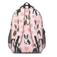 thumbnail image 3 of Boston Terrier and Heart Pink Pattern Backpack for School, Cute School Bag with Adjustable Shoulder Straps and Padded Back, 16.9"x12.6"x5.9", 3 of 5