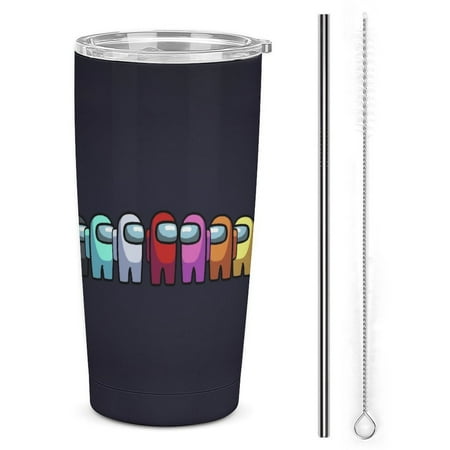 

Among Game Us Travel Coffee Mug Travel Tumbler Cup 20 OZ Tumbler Stainless Steel Insulated Vacuum Coffee Mug With Lid and Straw for Men Women Reusable Straw Car Cup