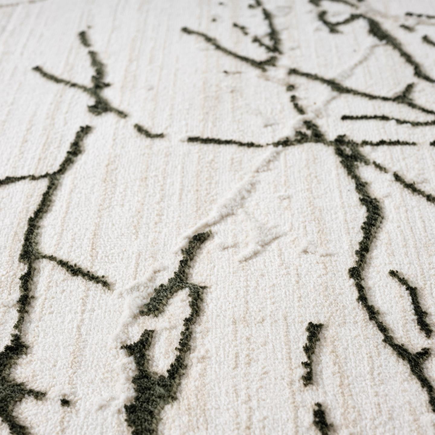 Luxe Weavers Modern Abstract Branches Cream Green 2x8 Area Rug, Machine-Made Carpet