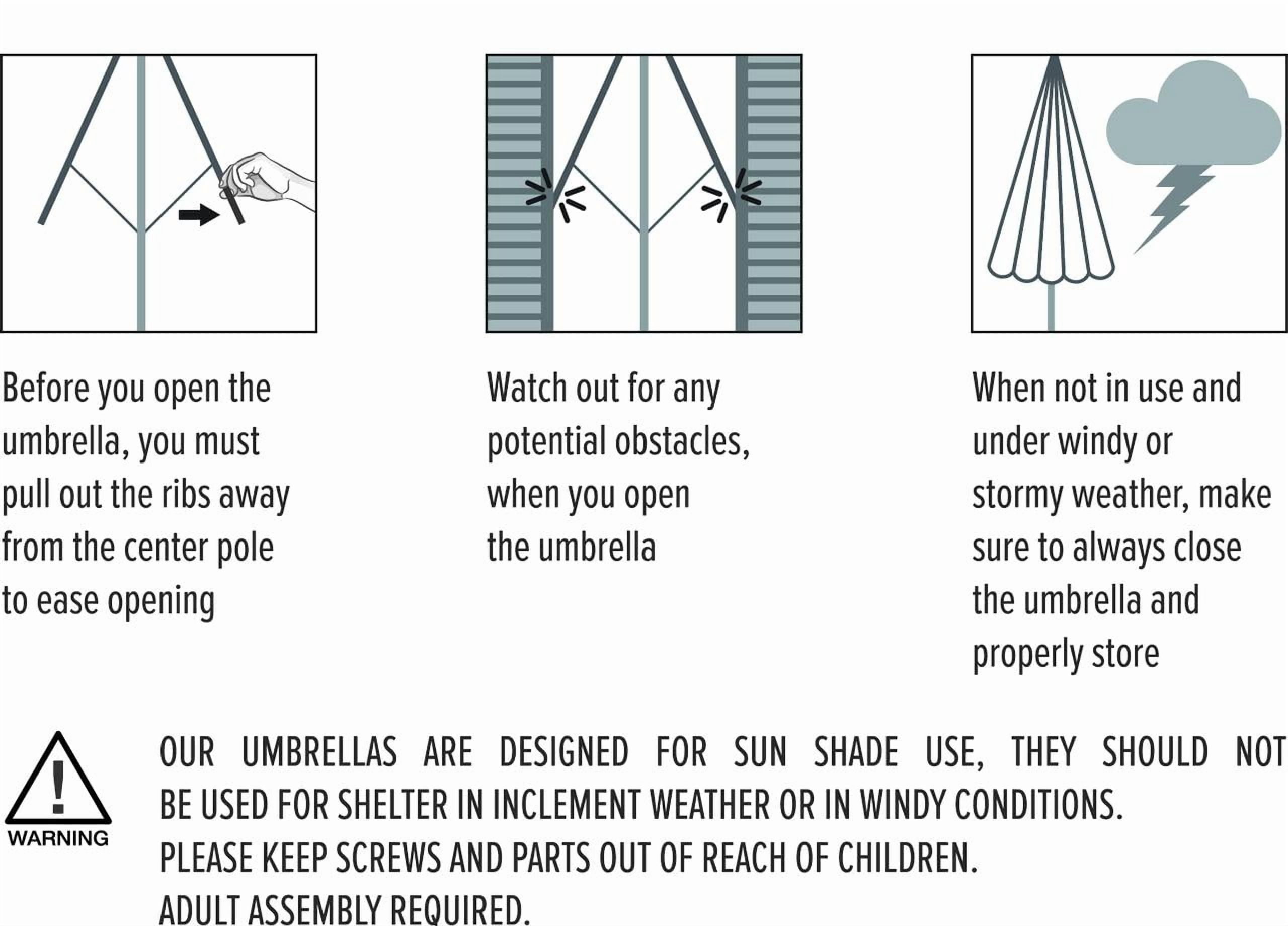 9 FT Umbrella, Ice Pattern + Blue