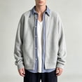 thumbnail image 4 of Cavosen Jackets for Men Long Sleeve Lapel Button Down Loose Jacket Solid Casual Lightweight Fall Outfits, 4 of 8