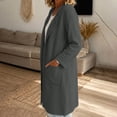 thumbnail image 3 of Bixock Women's Casual Coats Windproof Lapel Collar Long Sleeve Solid Color with Pockets Warm Fall Winter Outerwear Commute Outdoor Daily Wear, 3 of 5