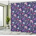 thumbnail image 4 of Ambesonne Cartoon Shower Curtain, Unicorns Stars Hearts Art, 69"Wx75"L, Pink Blue Violet Indigo, 4 of 4