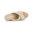 thumbnail image 4 of BLISSFUL STEP Sandales Compensées à Plateforme pour Femmes à Brides Croisées Beige 6, 4 of 8