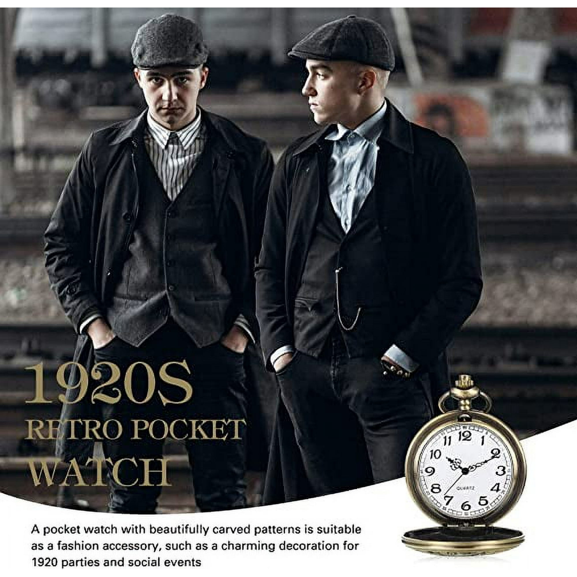 Vintage Pocket Watch Smooth Quartz Pocket Watch with Chain Number Pocket Watch Antique Pocket Watch for Men Dad Birthday Walmart
