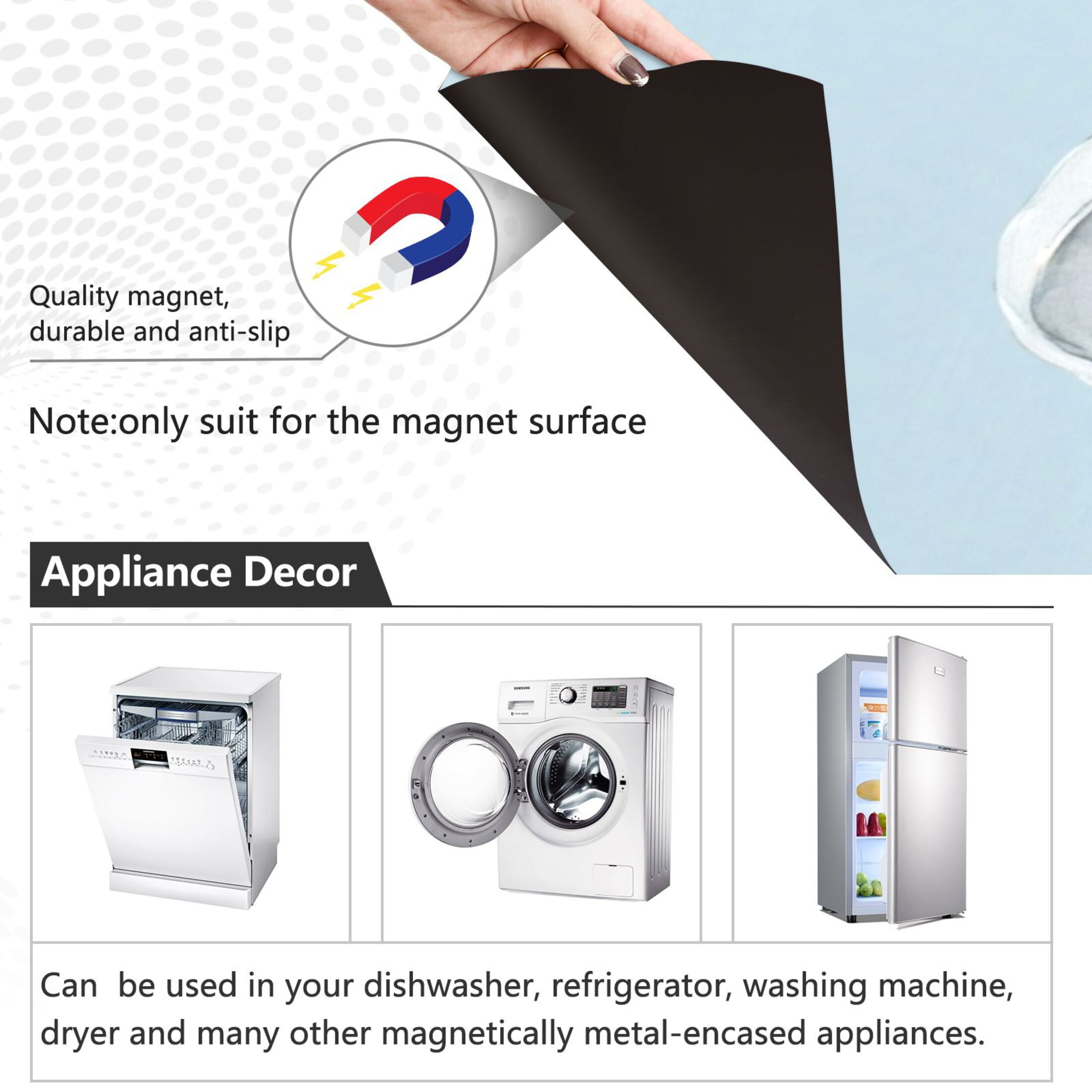 Dishwasher Magnetic Sticker 23x26 Inch Refrigerator Magnetic Sticker Washing Machine Magnetic Sticker Kitchen Panel Magnetic Sticker Home Decor Cute Cartoon Elephant Pattern