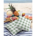 thumbnail image 3 of Outdoor Pillow Covers Throws Geometric Green White Buffalo Plaid,Waterproof Pillow Cases Pack of 2 Gingham Checkered,Durable Cushion Cover Pillowcase for Patio Balcony Couch Garden, 3 of 7