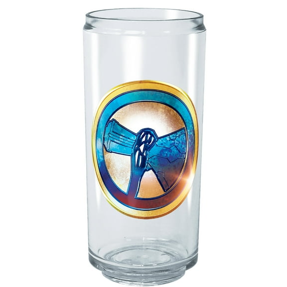Marvel: Thor: Love and Thunder Stormbreaker Gold and Blue Logo  Tritan Can Shaped Cup Clear 16 oz.