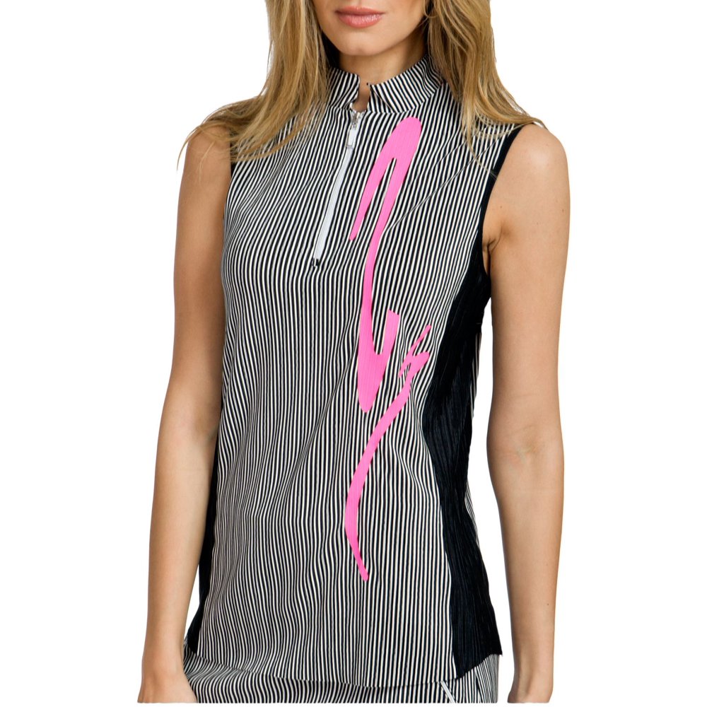 Jamie Sadock Women's Colorblock Crinkle Crunch Sleeveless Golf Polo